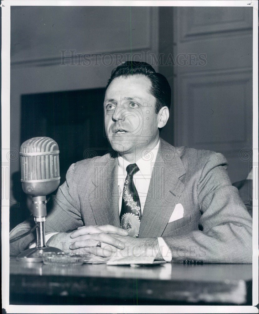 1952 Detroit, Michigan Labor Leader Lee Romano Press Photo - Historic Images