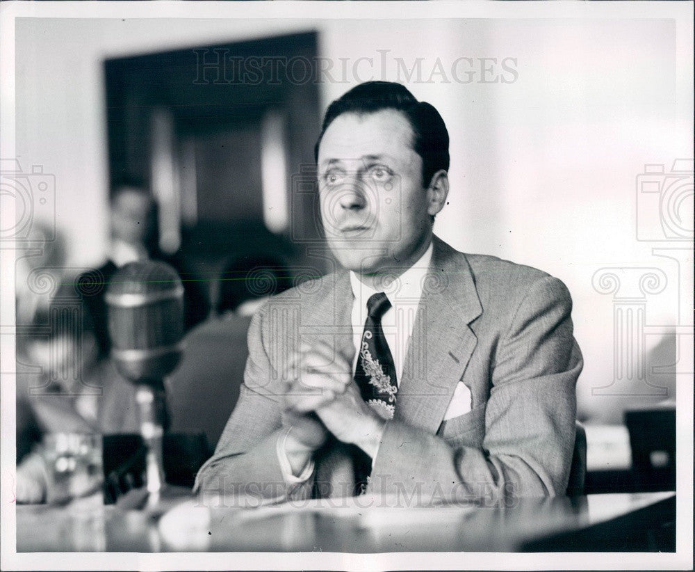 1952 Detroit, Michigan Labor Leader Lee Romano Press Photo - Historic Images