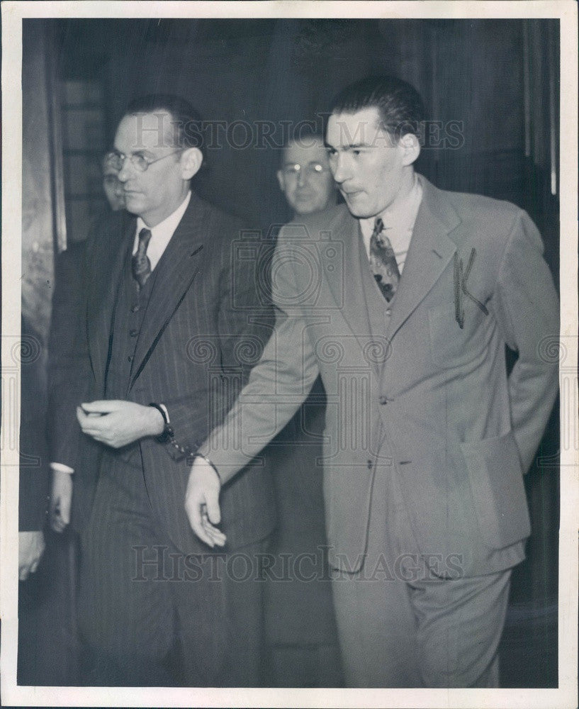 1944 Detroit, MI Alleged Spies Dr. Fred Thomas & Bertrand Hoffman Press Photo - Historic Images