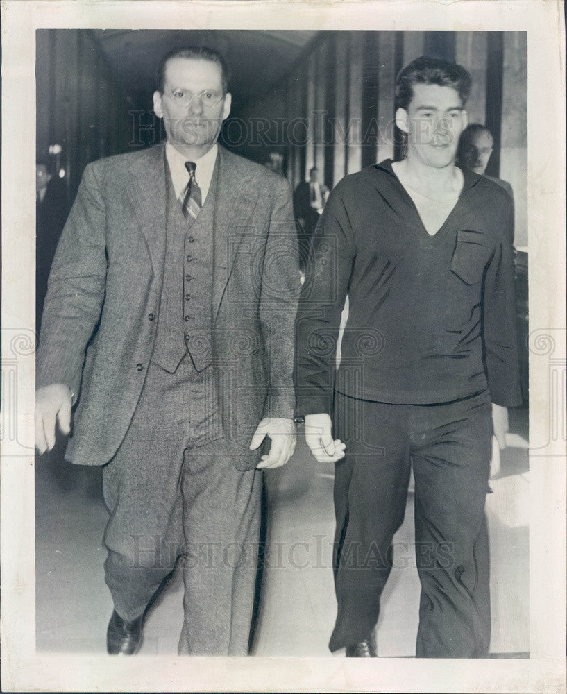 1943 Detroit, MI Alleged Spies Dr. Fred Thomas &amp; Bertrand Hoffman Press Photo - Historic Images