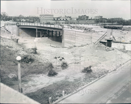 1955 Chicago, Illinois Lake Shore Dr Overpass Construction at 39th Press Photo - Historic Images