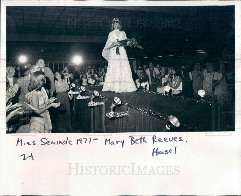 1977 Miss Seminole, Florida 1977 Mary Beth Reeves Press Photo - Historic Images