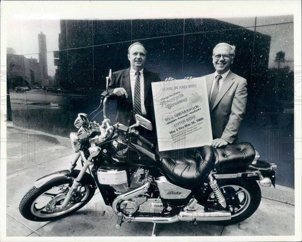 1986 Chicago, IL Sun-Times Ad Managers Don Kaleta & Bill Galenta Press Photo - Historic Images