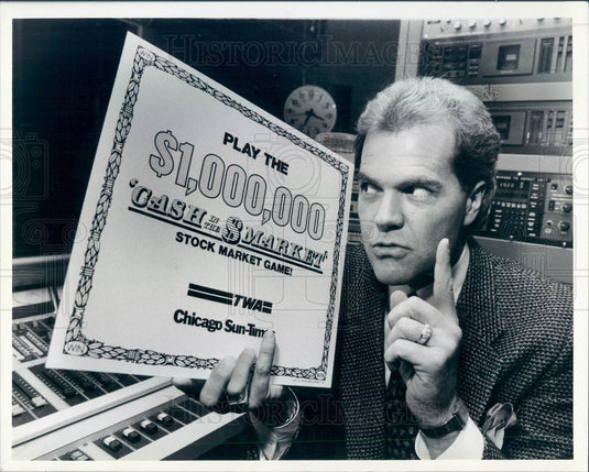 1987 Chicago, Illinois Sportscaster Chet Coppock Press Photo - Historic Images