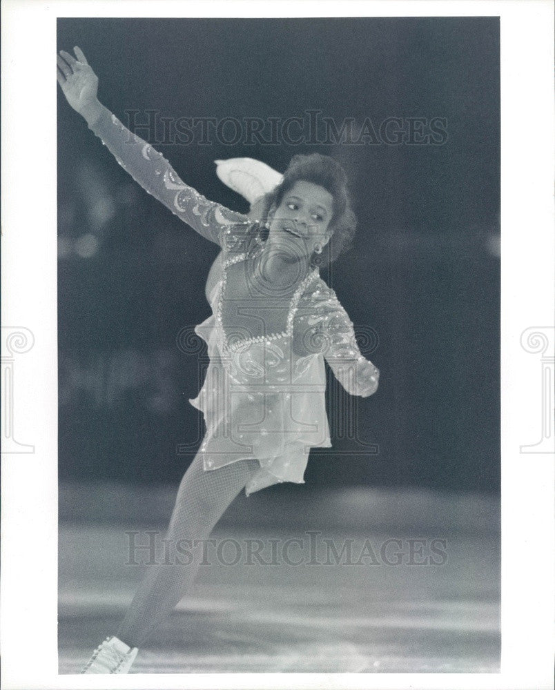 1991 US Olympic Figure Skater Debi Thomas Press Photo - Historic Images