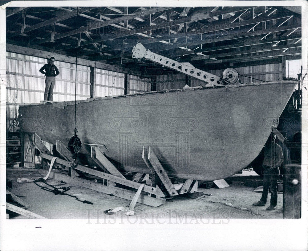 1971 West Michigan, Samson Marina Ferro Cement Boat Press Photo - Historic Images