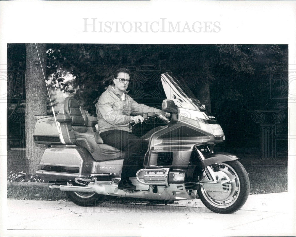 1991 Detroit, Michigan Honda Touring Bike & Dennis Lockheart Press Photo - Historic Images