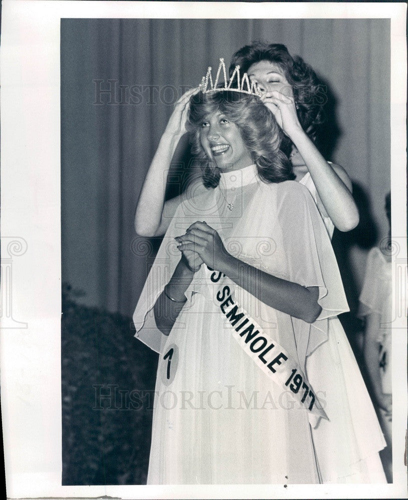 1977 Miss Seminole, FL 1977 Mary Beth Reeves & 1976 Alida Hauser Press Photo - Historic Images