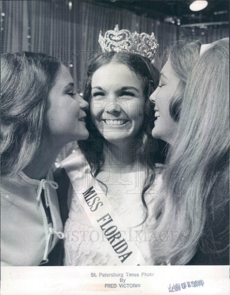 1971 Miss Florida Teenager Sandra Leland, Mitzi Long, Linda Podolsky Press Photo - Historic Images