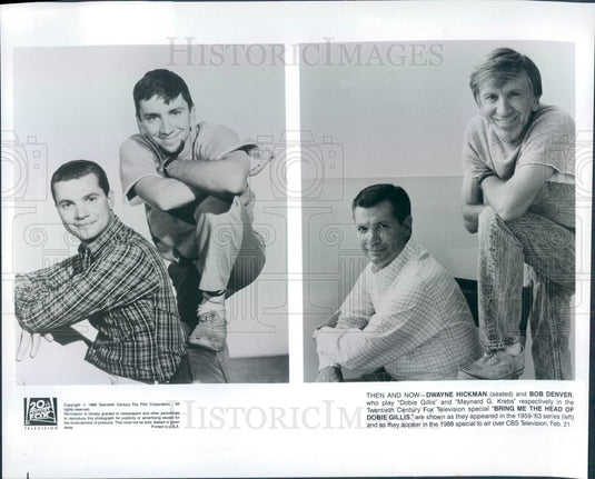 1988 Actors Bob Denver & Dwayne Hickman in TV Show Dobie Gillis Press Photo - Historic Images