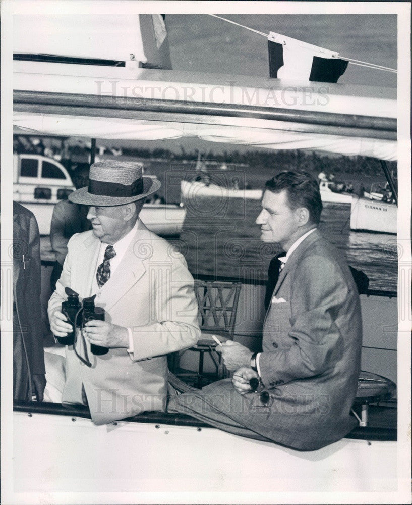 Undated FL Gov Millard Caldwell &amp; John Perry, Newspaper Publisher Press Photo - Historic Images