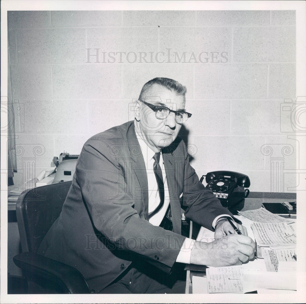 1967 Inkster, Michigan Police Chief Robert Henry Press Photo - Historic Images