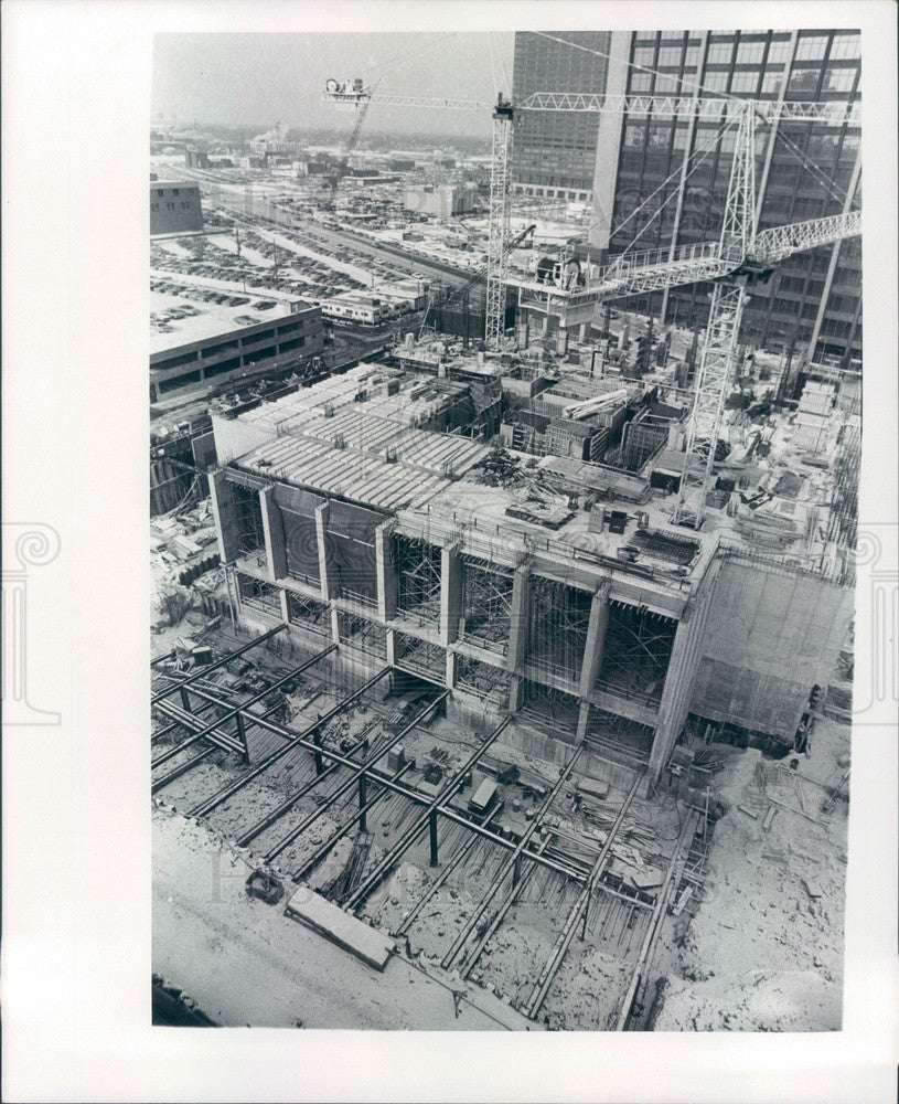 1974 Detroit, Michigan McNamara Federal Building Construction Press Photo - Historic Images