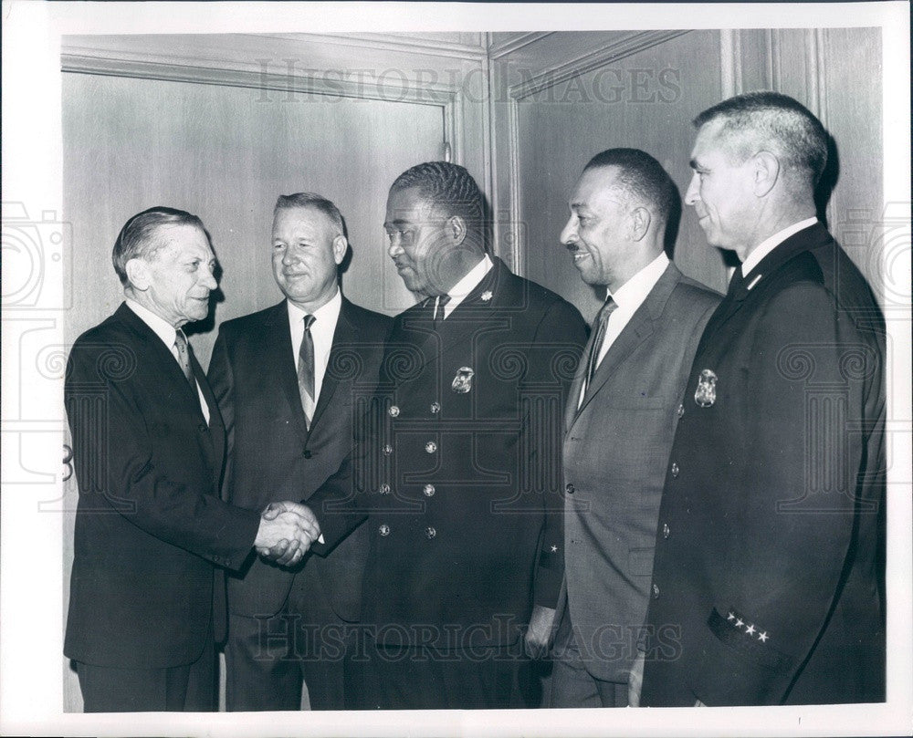 1967 Detroit, Michigan Police Commissioner Girardin, Officers Press Photo - Historic Images