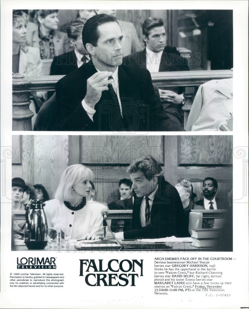 1989 Actors Gregory Harrison, David Selby, Margaret Ladd Press Photo - Historic Images