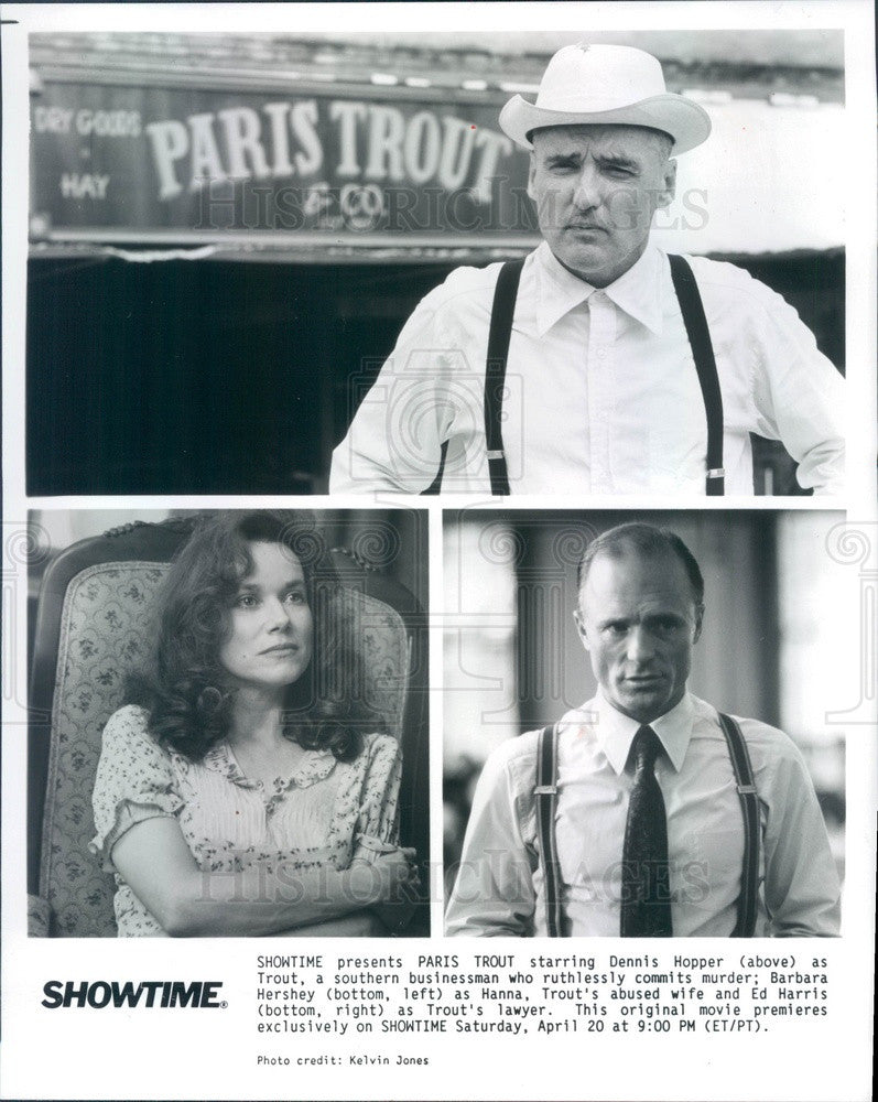 Undated Actors Dennis Hopper, Barbara Hershey, Ed Harris Press Photo - Historic Images
