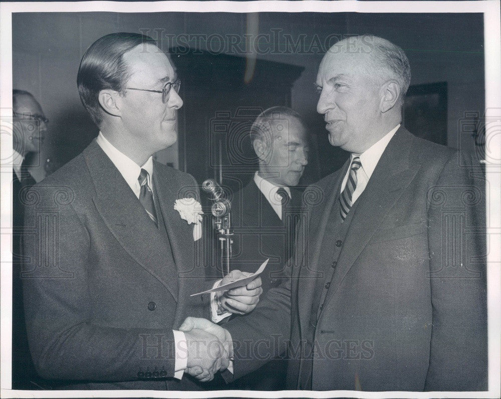1953 The Netherlands Prince Bernhard &amp; John Nuveen of Chicago Press Photo - Historic Images