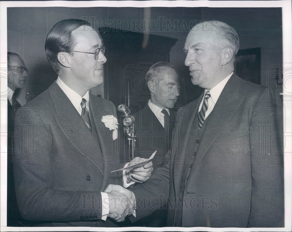 1953 The Netherlands Prince Bernhard & John Nuveen of Chicago Press Photo - Historic Images