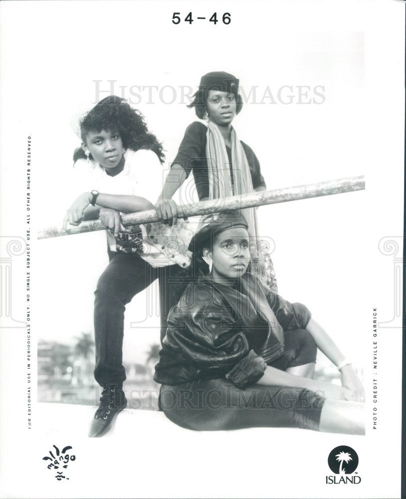 1990 Lithuanian Girl Pop Trio Music Group Mango Press Photo - Historic Images