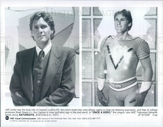 1987 Hollywood Actor Jeff Lester TV Show Once A Hero Press Photo - Historic Images