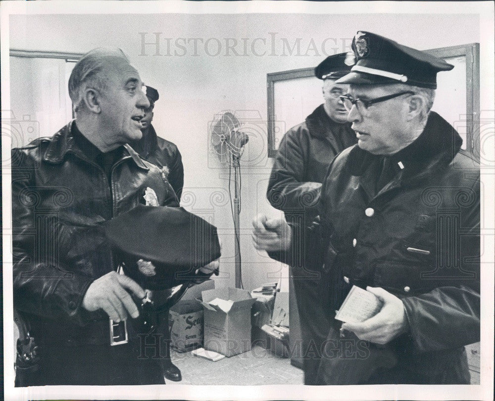 1965 Denver, Colorado Patrolman John Bates, Lt Jerry Mangan Press Photo - Historic Images