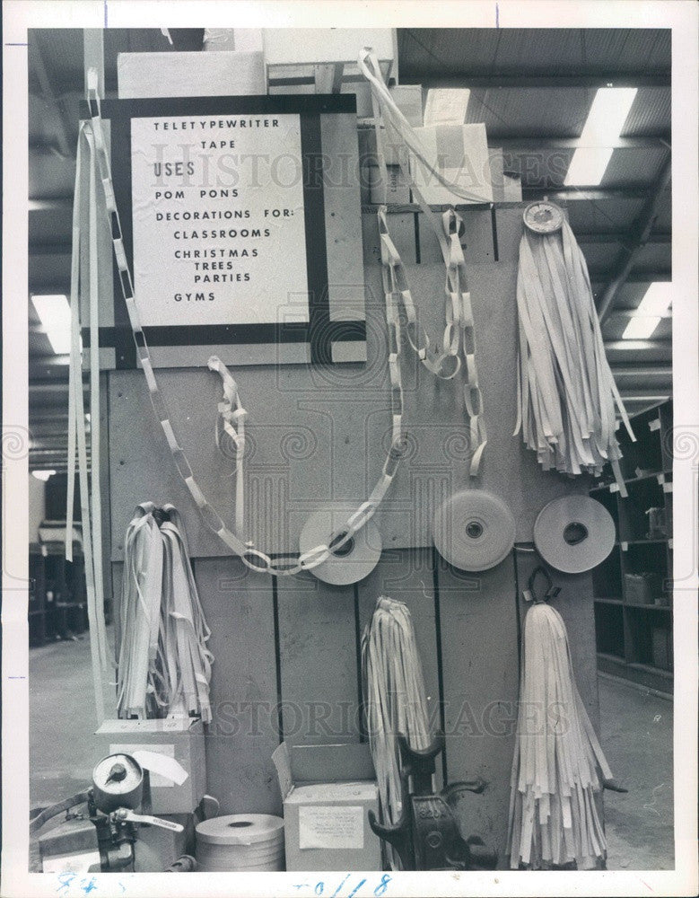 1970 Starke, FL Surplus Property Division Warehouse, Teletypewriter Press Photo - Historic Images