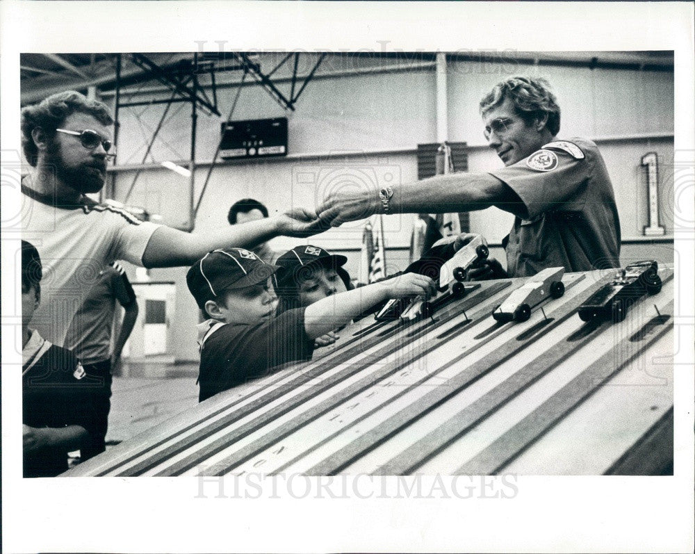 1979 New Port Richey, FL Cub Scout Pinewood Derby, Wooden Race Cars Press Photo - Historic Images
