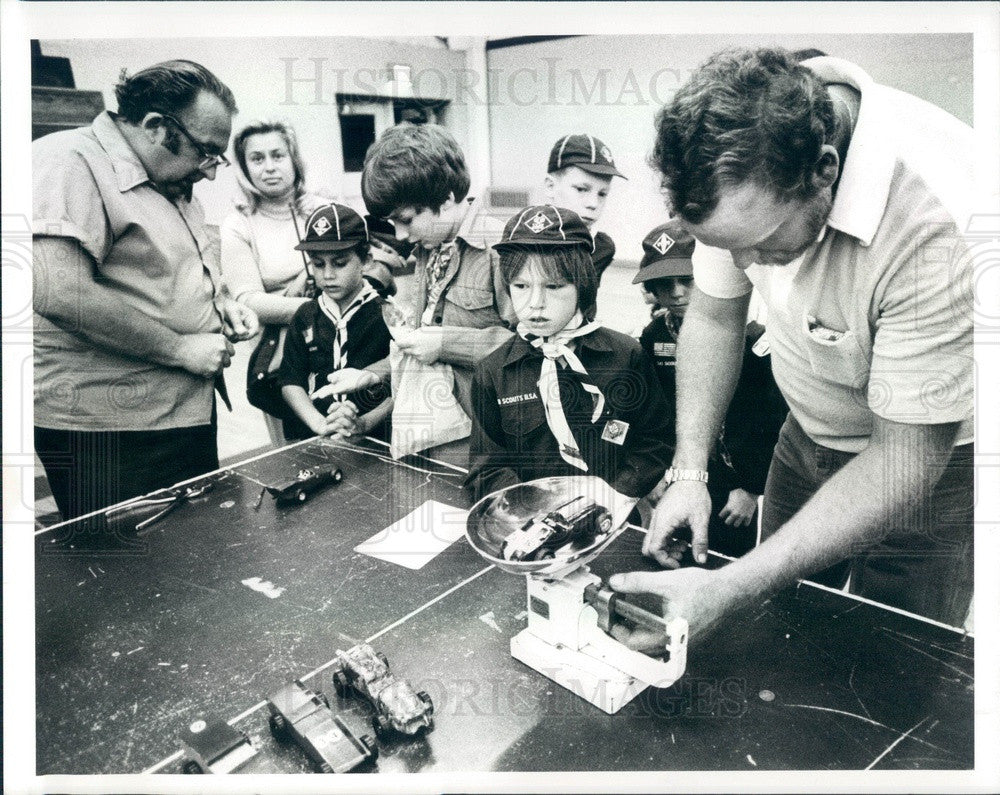 1979 New Port Richey, FL Cub Scout Pinewood Derby, Wooden Race Cars Press Photo - Historic Images