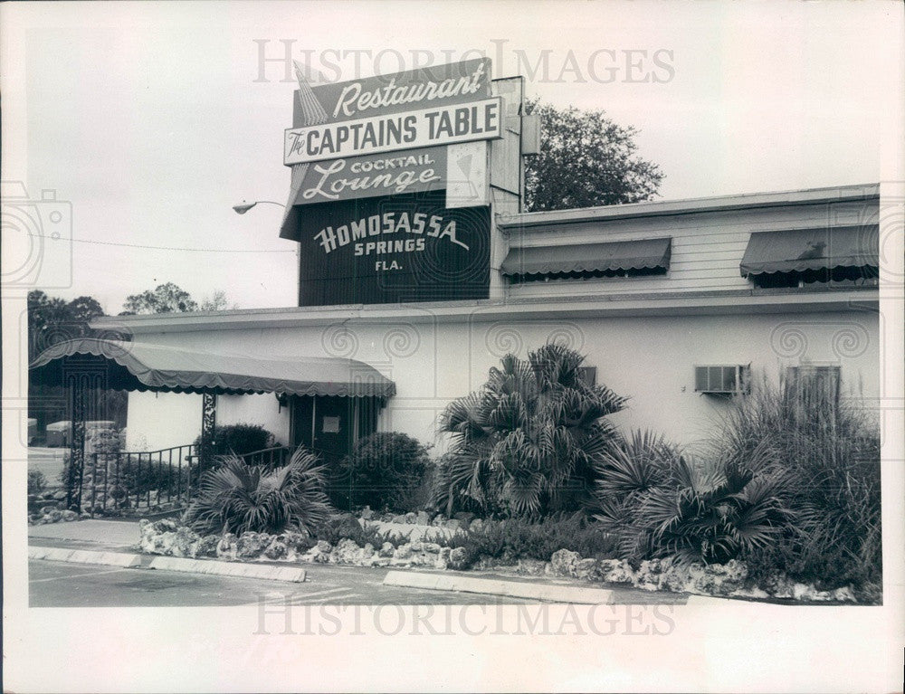 1973 Homosassa Springs, Florida Captains Table Restaurant Press Photo - Historic Images