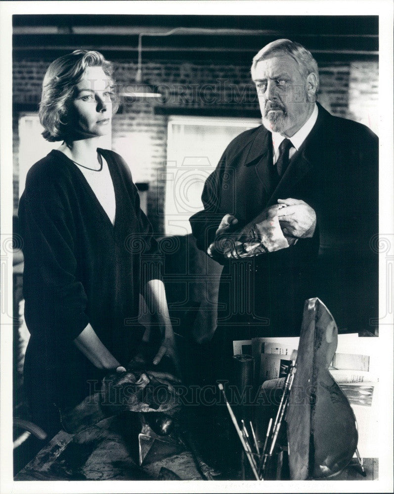 1992 Actors Maureen Mueller &amp; Raymond Burr TV Show Perry Mason Press Photo - Historic Images