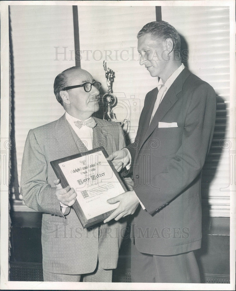 1955 Chicago, IL Allied Arts President Harry Zelzer &amp; David Jacobson Press Photo - Historic Images