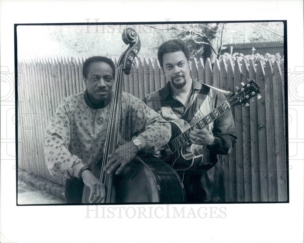 1995 Jazz Musicians Reggie Workman &amp; Spencer Barefield Press Photo - Historic Images