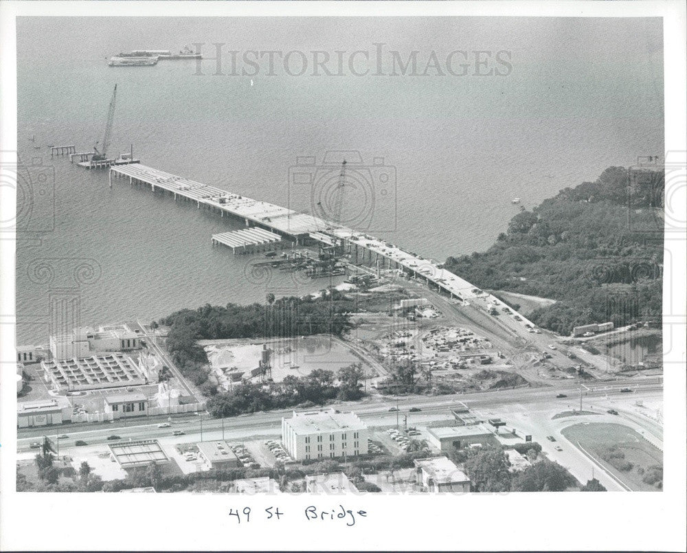 1991 Pinellas County, FL 49th St Bridge Construction Aerial View Press Photo - Historic Images