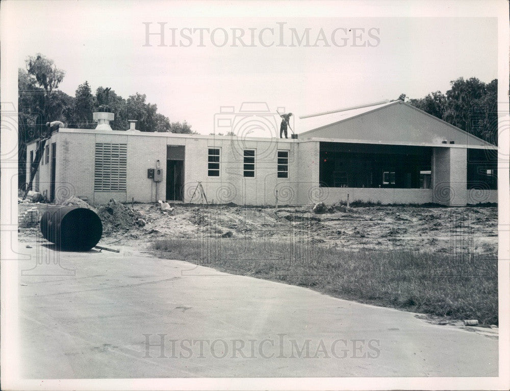 1962 Brooksville, Florida Hernando High School Addition Construction Press Photo - Historic Images