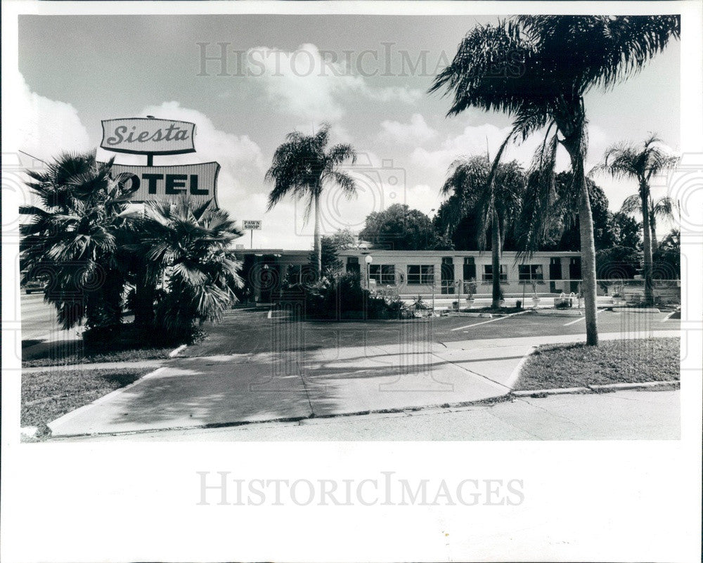 1989 St. Petersburg Florida Siesta Motel Press Photo - Historic Images