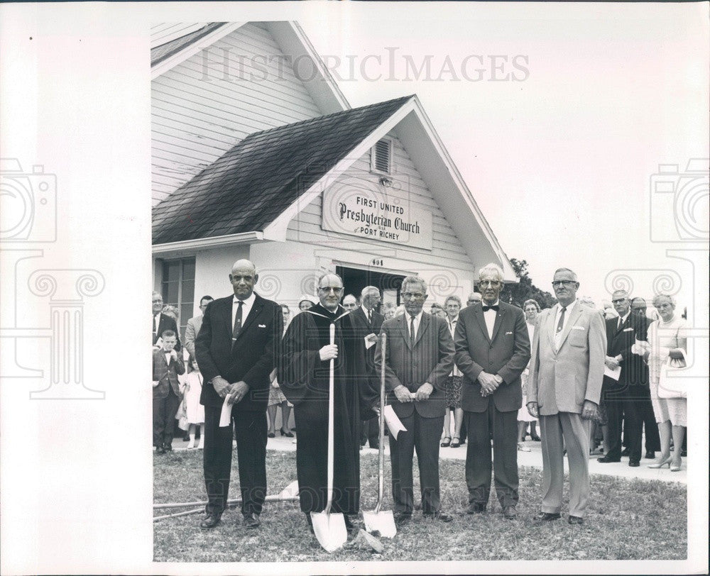 1964 Port Richey, FL First United Presbyterian Church Groundbreaking Press Photo - Historic Images