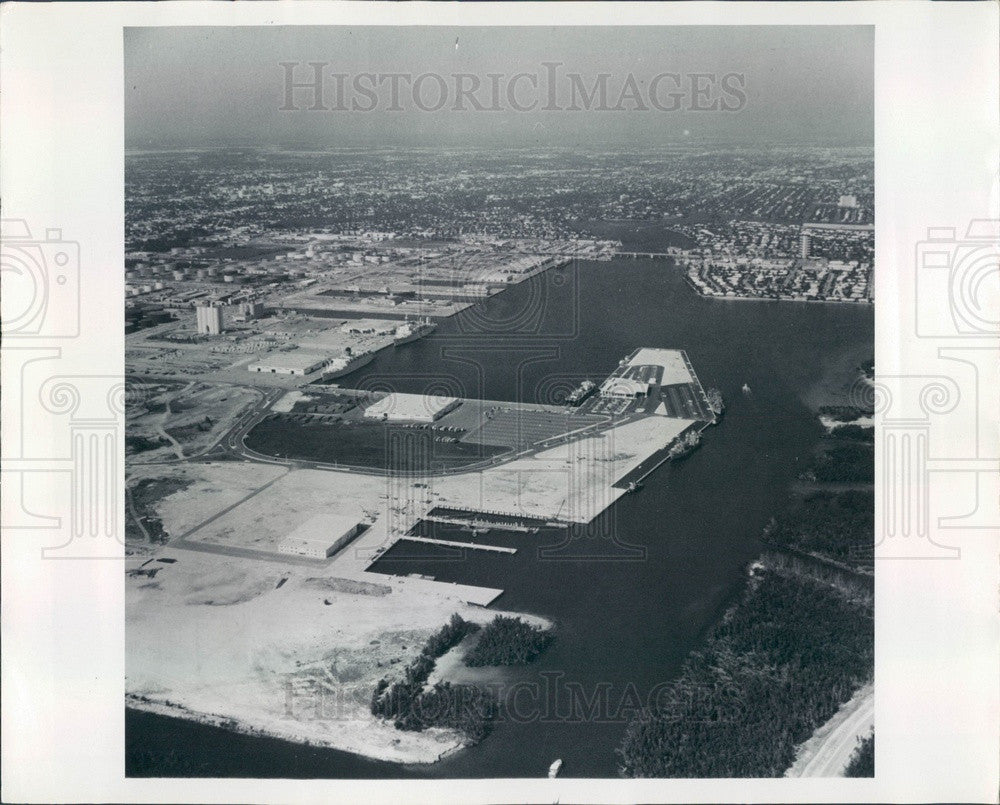 1969 Port Everglades, Florida Aerial View Press Photo - Historic Images