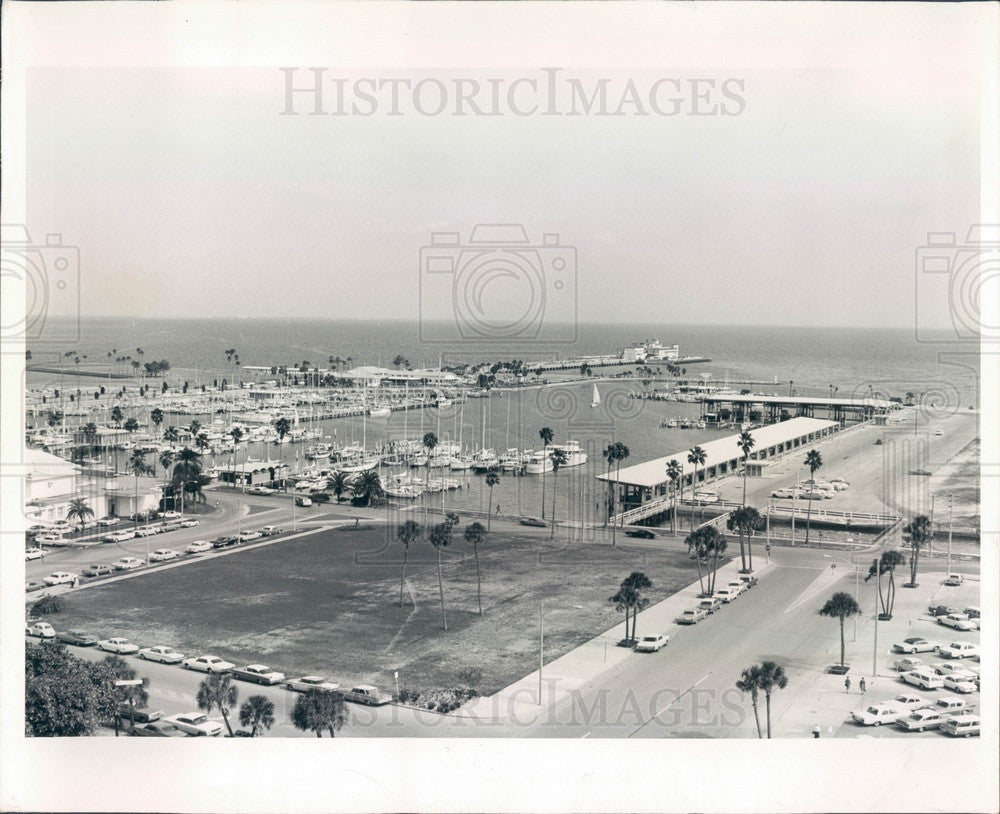 1967 St Petersburg, Florida Municipal Marina Aerial View Press Photo - Historic Images