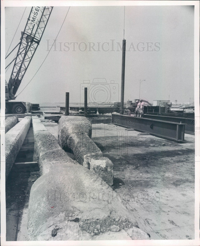 1970 St Petersburg, Florida Municipal Pier Construction Press Photo - Historic Images