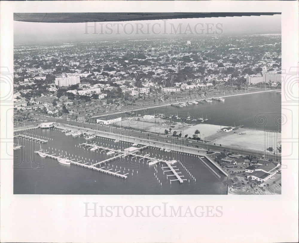 1964 St Petersburg, Florida Municipal Pier Aerial View Press Photo - Historic Images