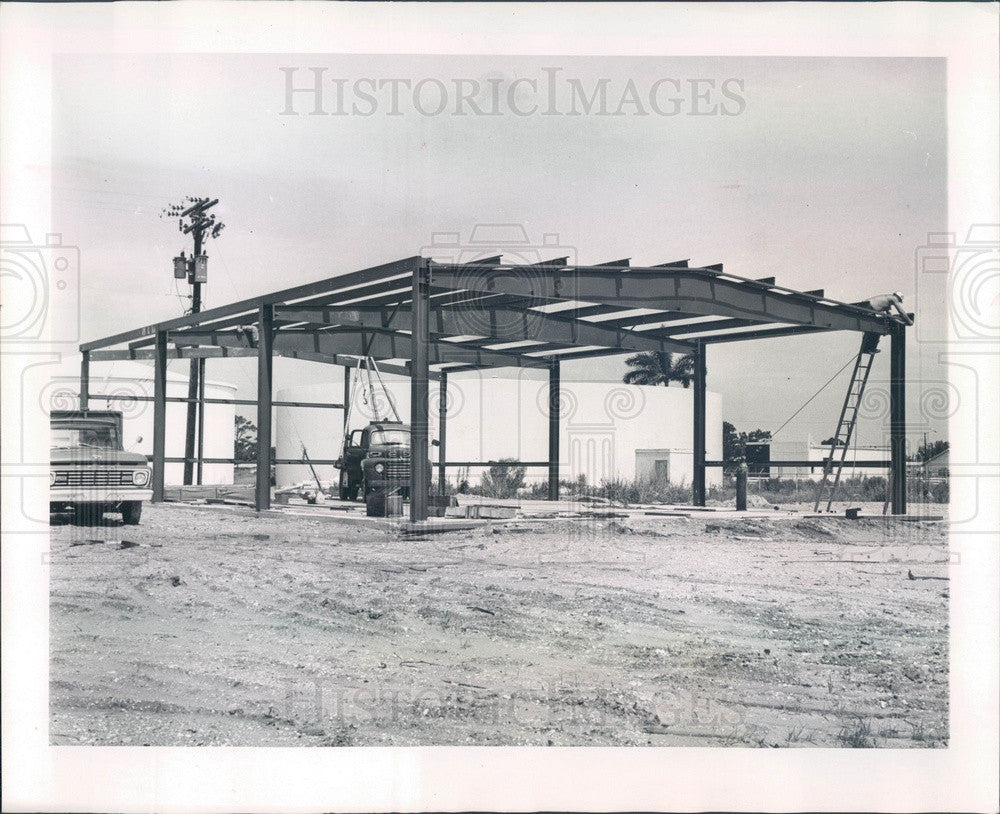 1965 Punta Gorda, Florida Public Works Garage Construction Press Photo - Historic Images