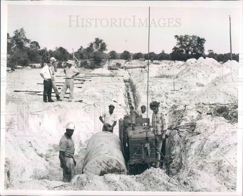 1964 Punta Gorda, Florida Water Treatment Plant Construction Press Photo - Historic Images