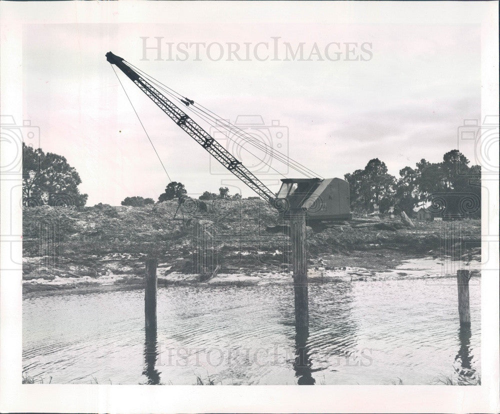1963 Port Richey, Florida River Gulf Marina Construction Press Photo - Historic Images