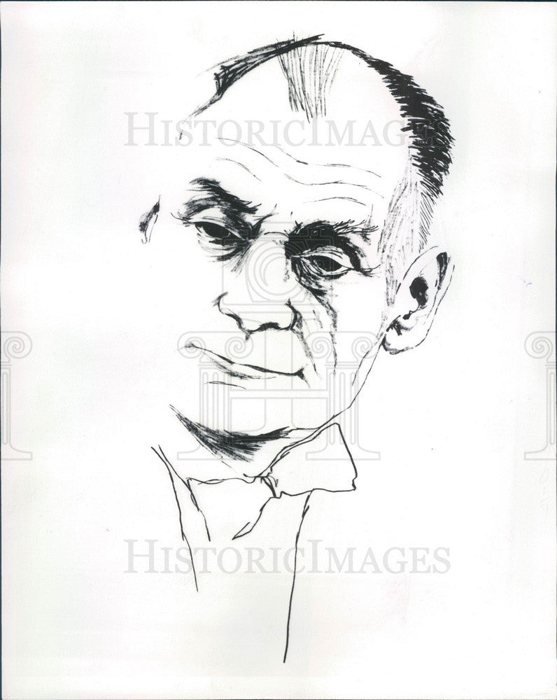 1963 Nobel Prize Winner Dr. John F Enders Caricature, Measles Virus Press Photo - Historic Images