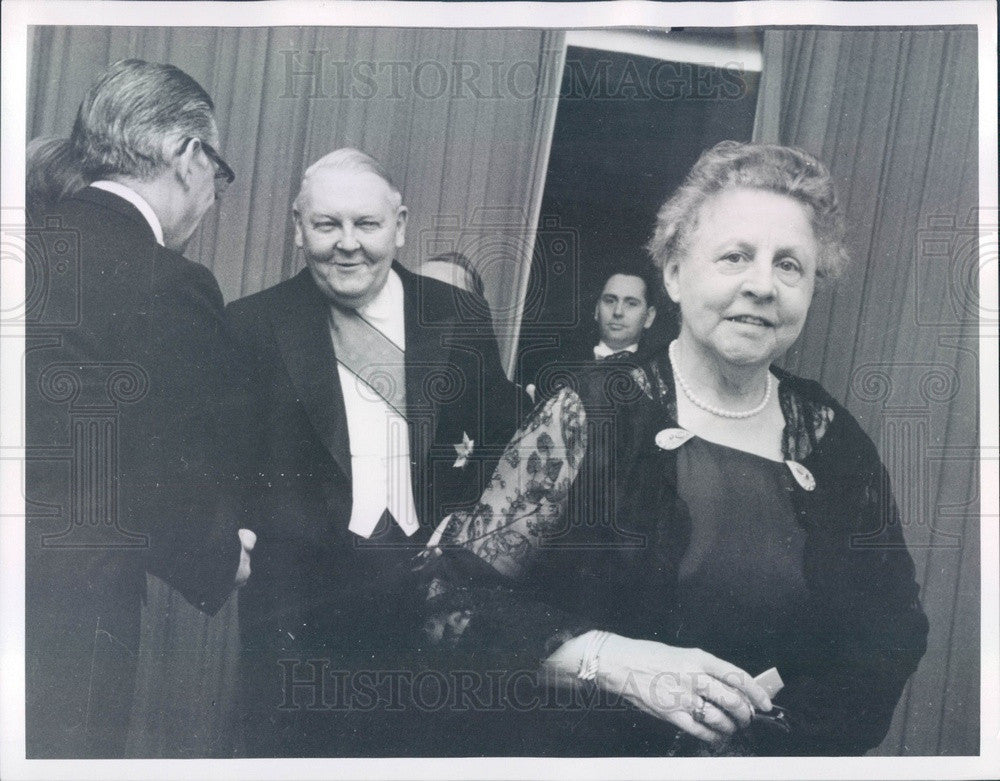 1963 West German Economics Minister Ludwig Erhard &amp; Wife Luise Press Photo - Historic Images