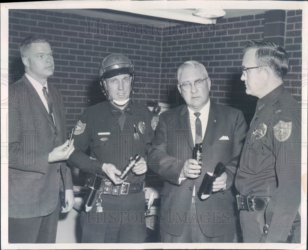 1968 Aurora, Colorado Police Chief Spencer Garrett, Jerry Fricke Press Photo - Historic Images