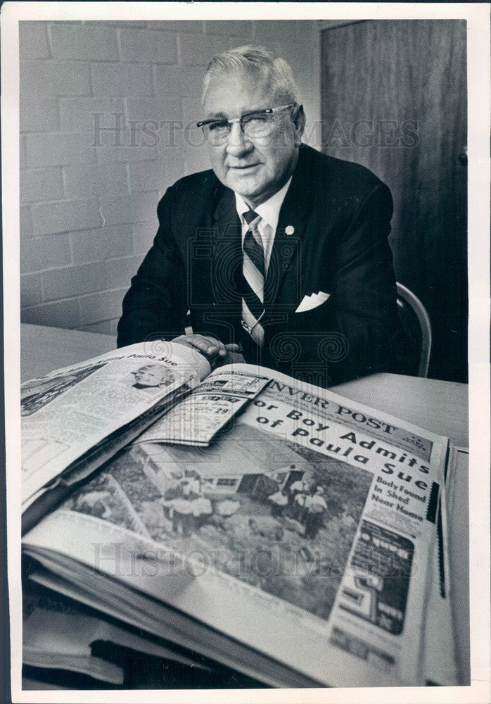 1970 Aurora, Colorado Police Chief Spencer Garrett Press Photo - Historic Images