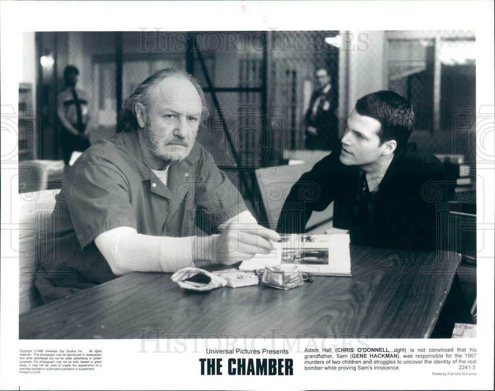 1996 Hollywood Actors Chris O'Donnell & Gene Hackman in The Chamber Press Photo - Historic Images
