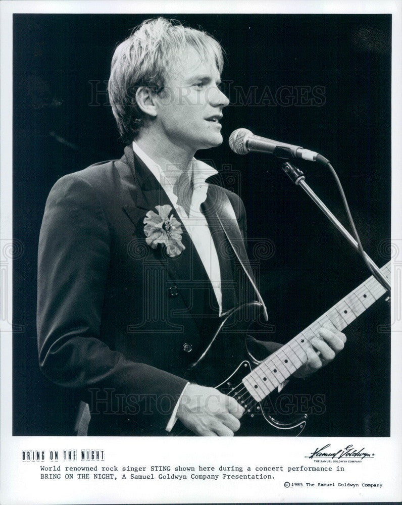 1985 English Musician/Singer Sting Press Photo - Historic Images