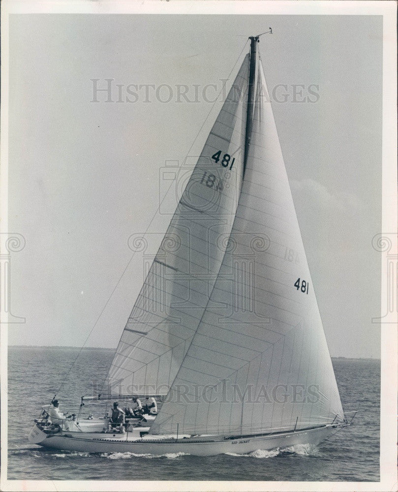 1968 St Petersburg, FL Boat Red Jacket, Southern Ocean Racing Conf Press Photo - Historic Images